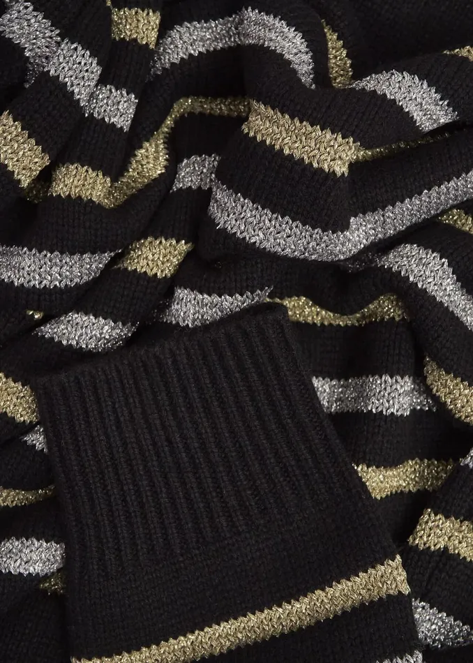 Women Jumpers and Cardigans Hobbs Destiny Sparkle Stripe Jumper Black Multi