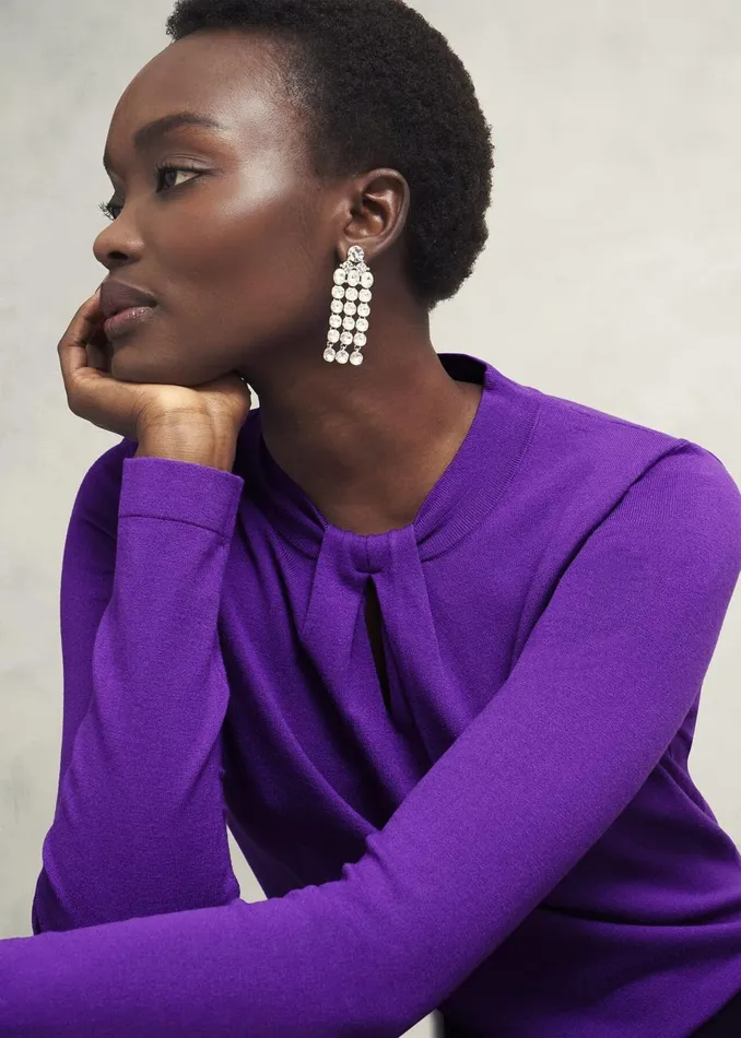 Women Jumpers and Cardigans Hobbs Effie Jumper Amaranth Purple