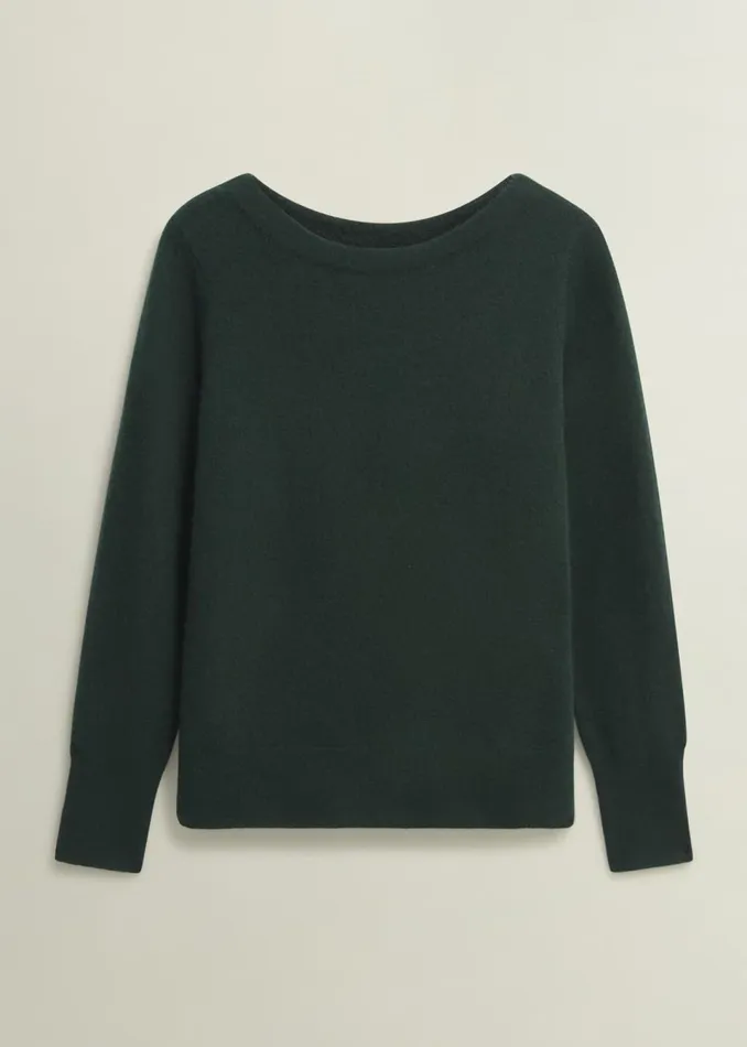 Women Jumpers and Cardigans Hobbs Larina Cashmere Jumper Hawthorn Green