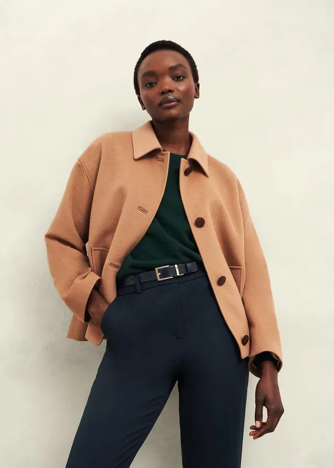 Women Jumpers and Cardigans Hobbs Larina Cashmere Jumper Hawthorn Green