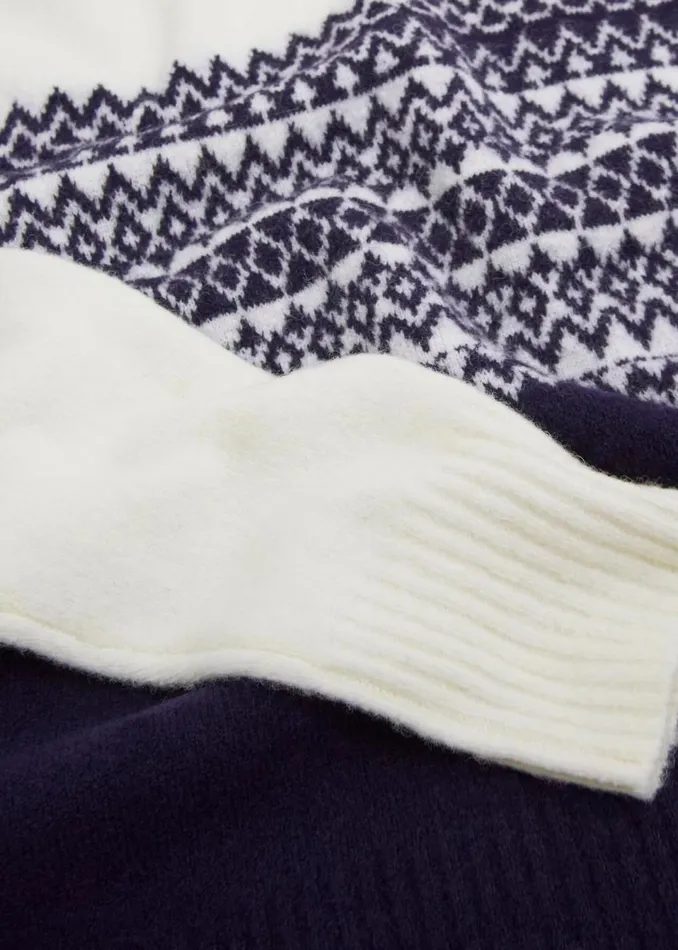 Women Jumpers and Cardigans Hobbs Lorrie Fairisle Jumper With Alpaca Ivory Navy