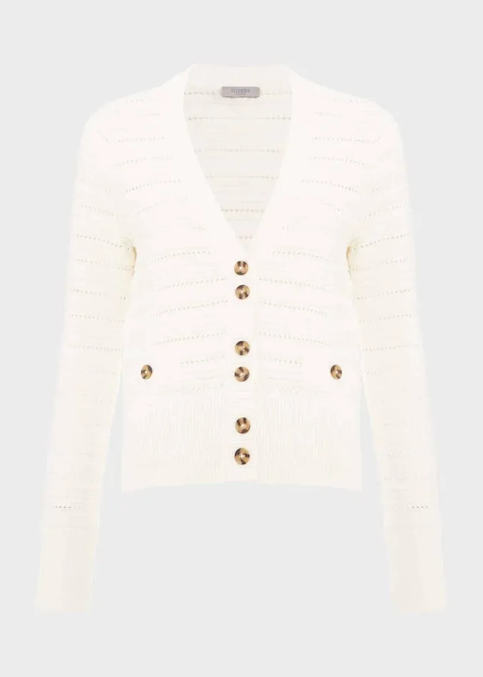 Women Jumpers and Cardigans Hobbs Naomi Cotton Cardigan Ivory