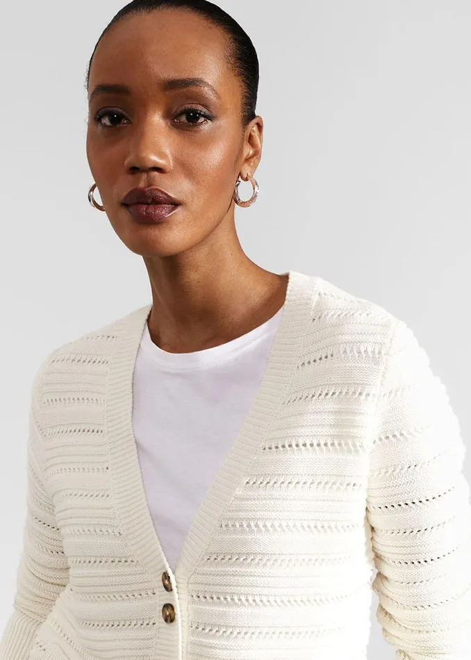 Women Jumpers and Cardigans Hobbs Naomi Cotton Cardigan Ivory