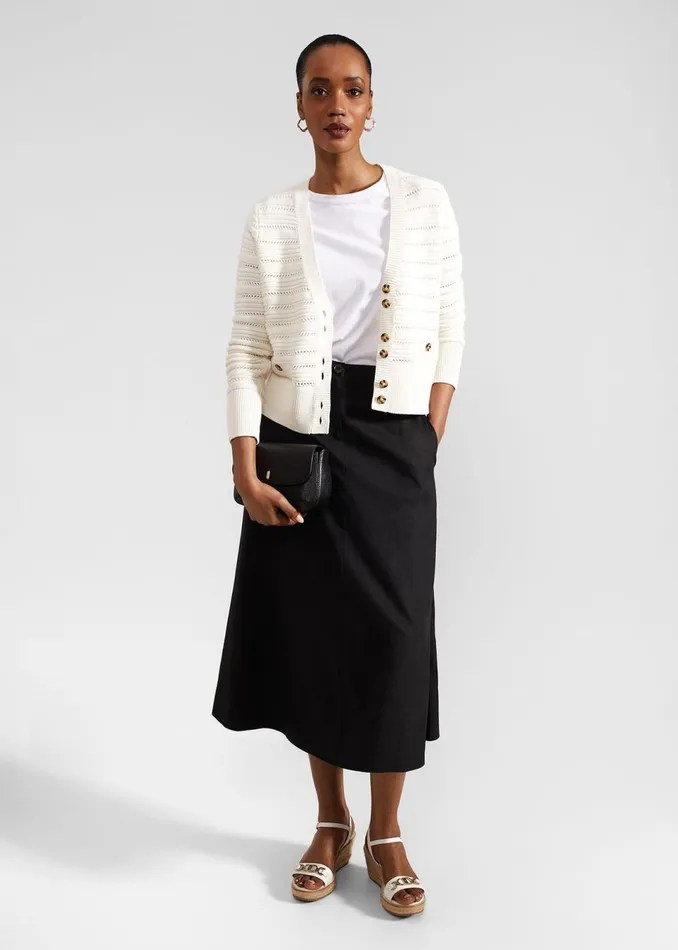 Women Jumpers and Cardigans Hobbs Naomi Cotton Cardigan Ivory