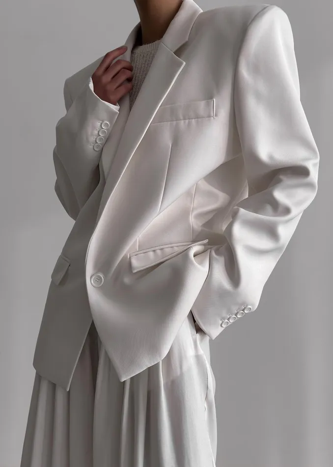 Women Jun Blazer 8211 White The Frankie Shop Outerwear