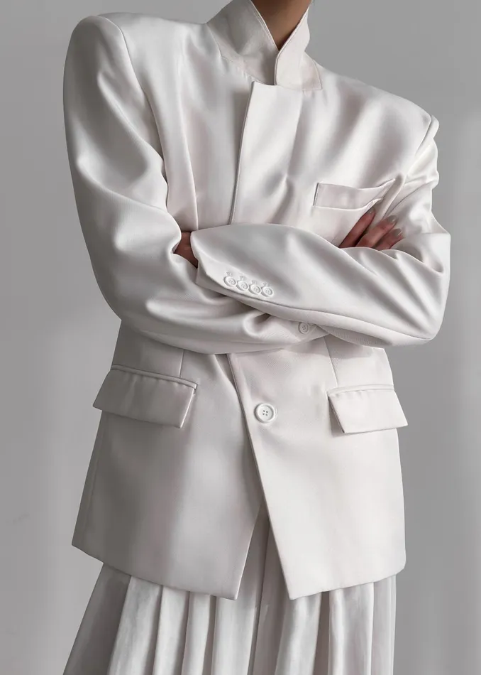 Women Jun Blazer 8211 White The Frankie Shop Outerwear