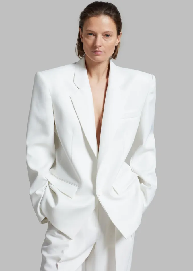 Women Jun Blazer 8211 White The Frankie Shop Outerwear