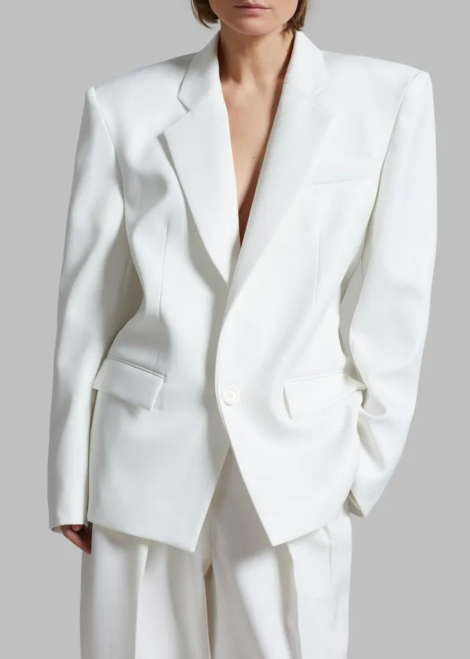 Women Jun Blazer 8211 White The Frankie Shop Outerwear