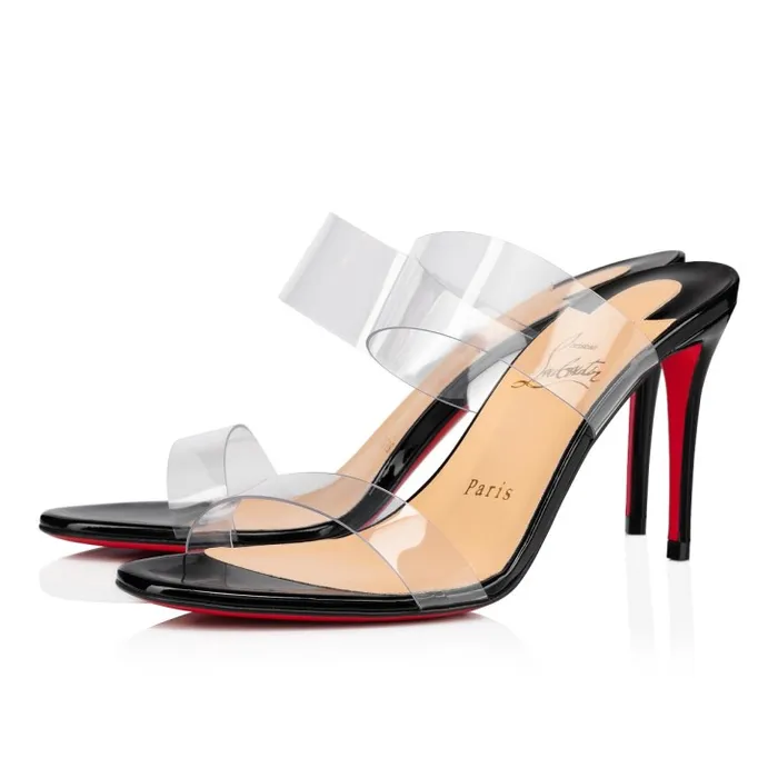Women Just Nothing 85 Mm Sandals 8211 PVC And Patent Calf 8211 Black Christian Louboutin Sandals and Slides Women Just Nothing 85 Mm Sandals 8211 PVC And Patent Calf 8211 Black Christian Louboutin Sandals and Slides