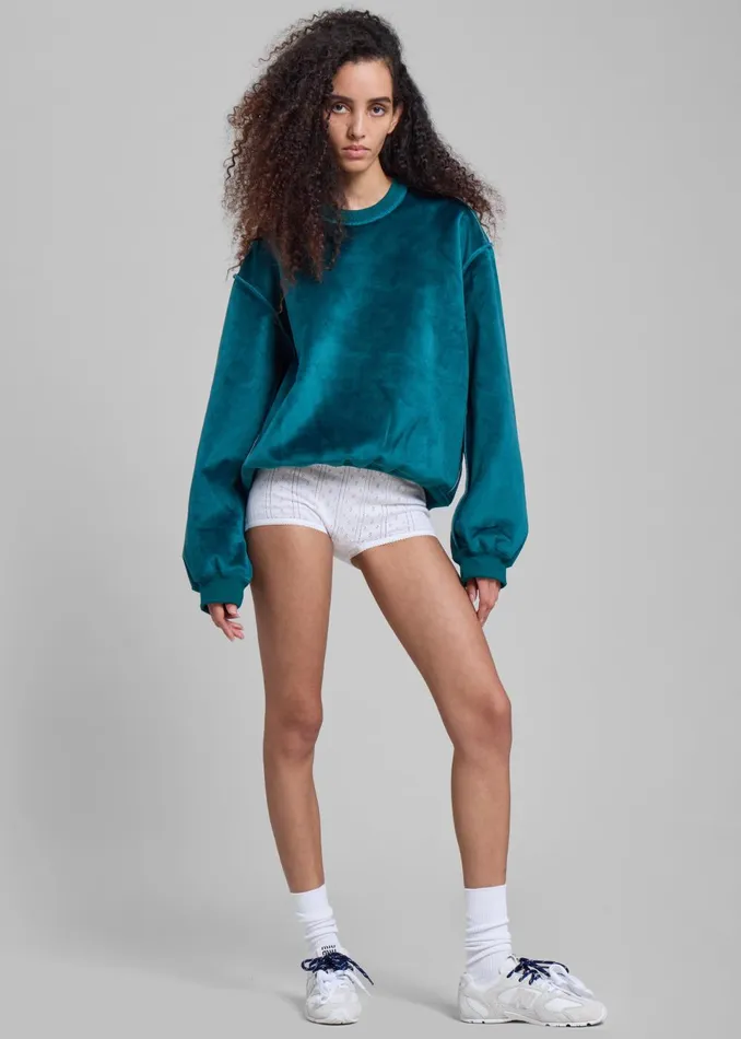 Women Jw Anderson Bonded Sweatshirt 8211 Deep Teal The Frankie Shop Tops