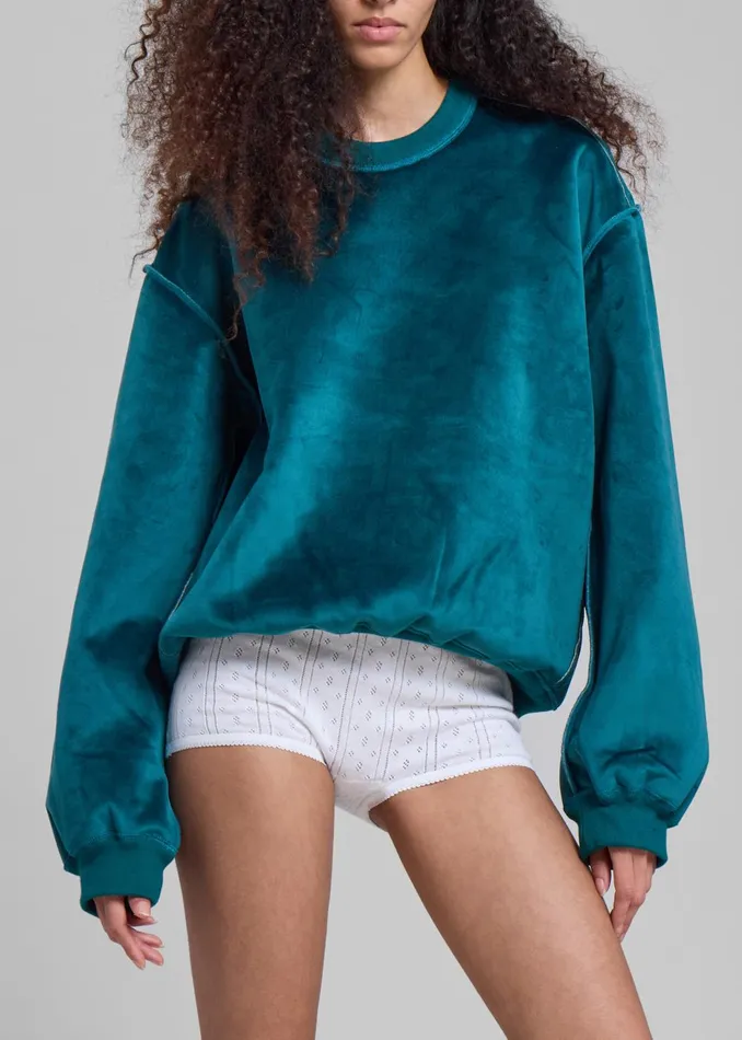 Women Jw Anderson Bonded Sweatshirt 8211 Deep Teal The Frankie Shop Tops