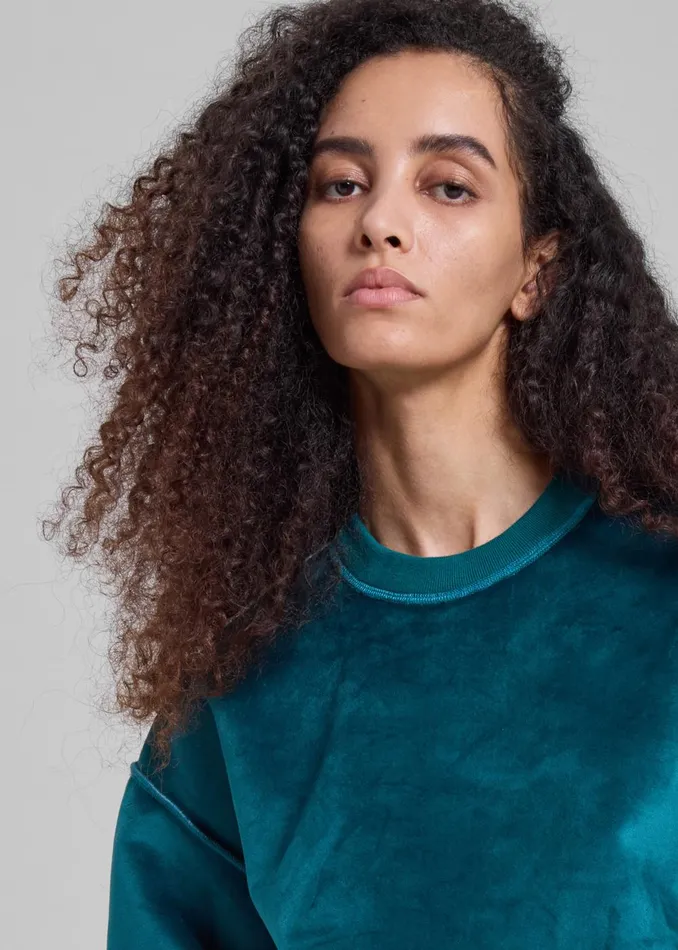 Women Jw Anderson Bonded Sweatshirt 8211 Deep Teal The Frankie Shop Tops