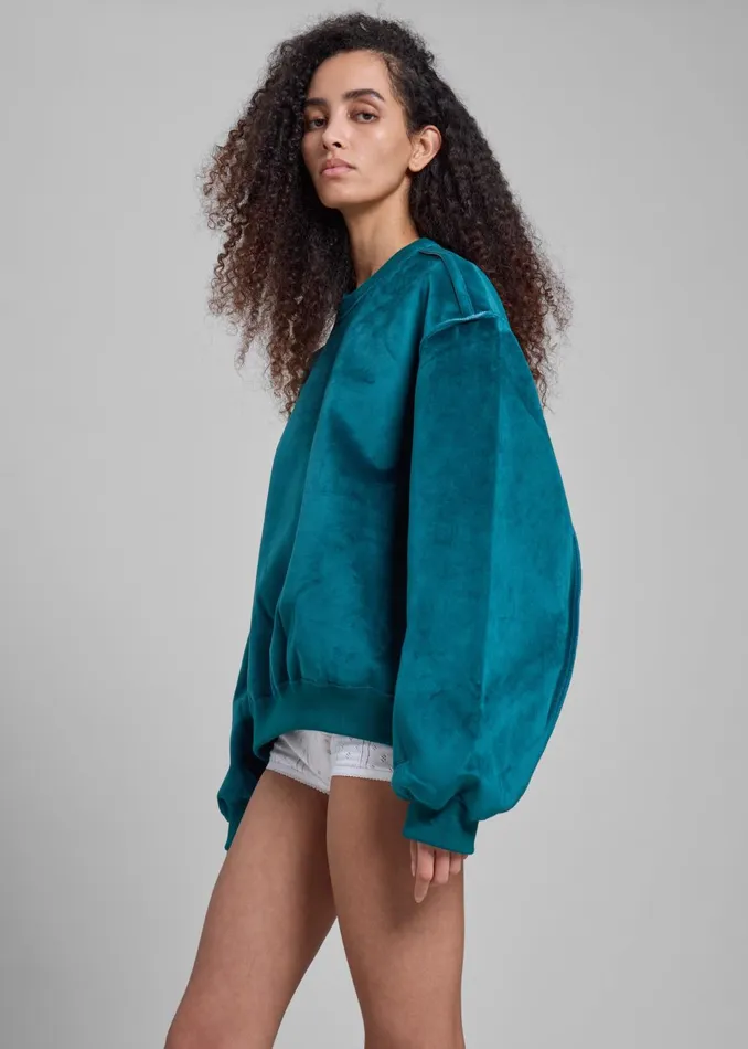 Women Jw Anderson Bonded Sweatshirt 8211 Deep Teal The Frankie Shop Tops