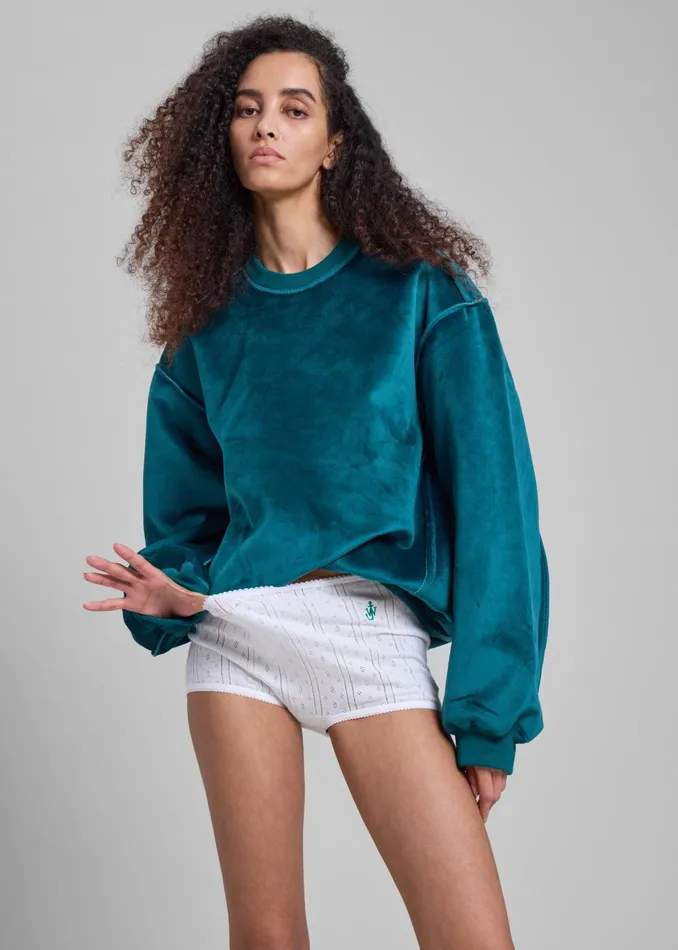 Women Jw Anderson Bonded Sweatshirt 8211 Deep Teal The Frankie Shop Tops