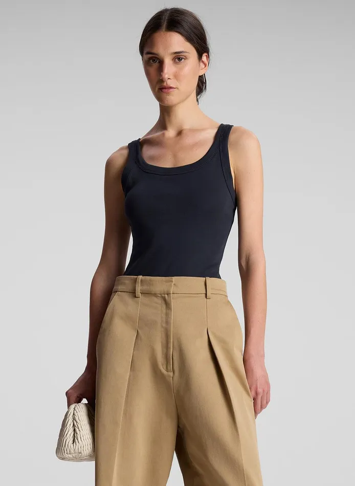 Women Kai Cotton Rib Tank Black ALC Knitwear