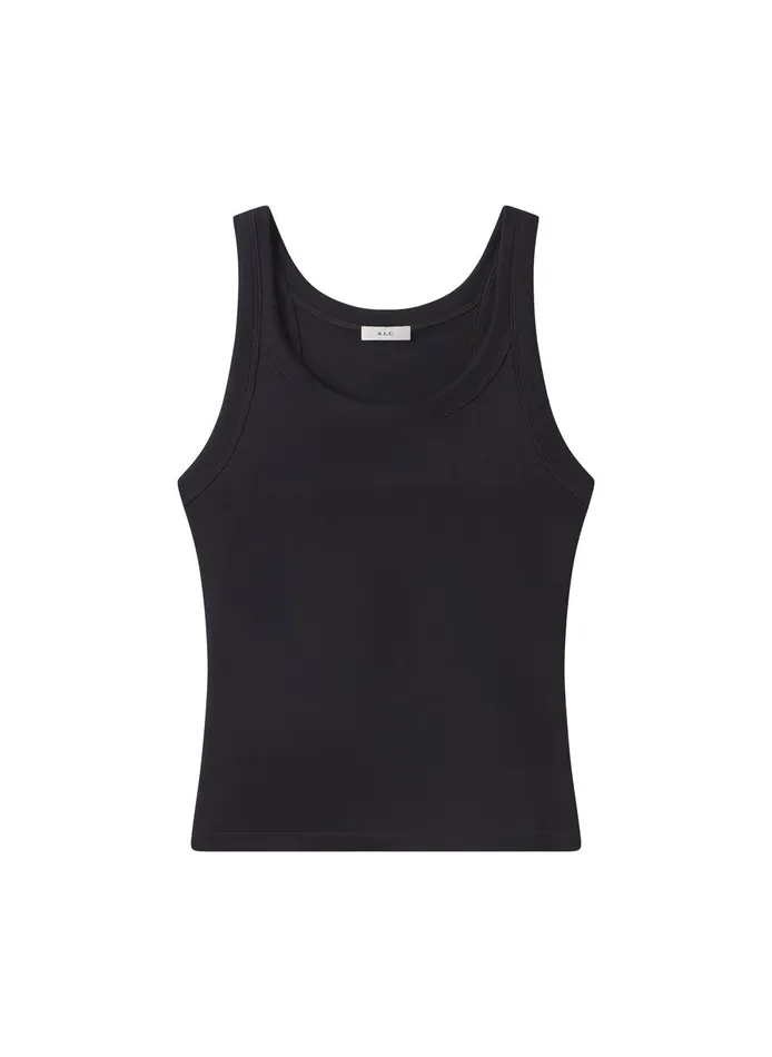 Women Kai Cotton Rib Tank Black ALC Knitwear