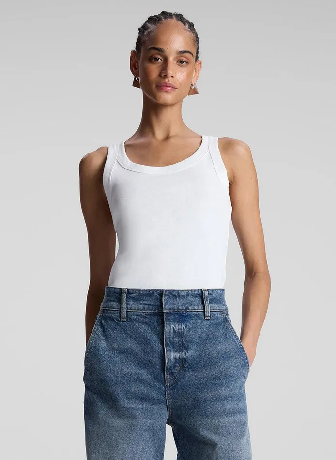 Women Kai Cotton Rib Tank White ALC Tees and Tanks