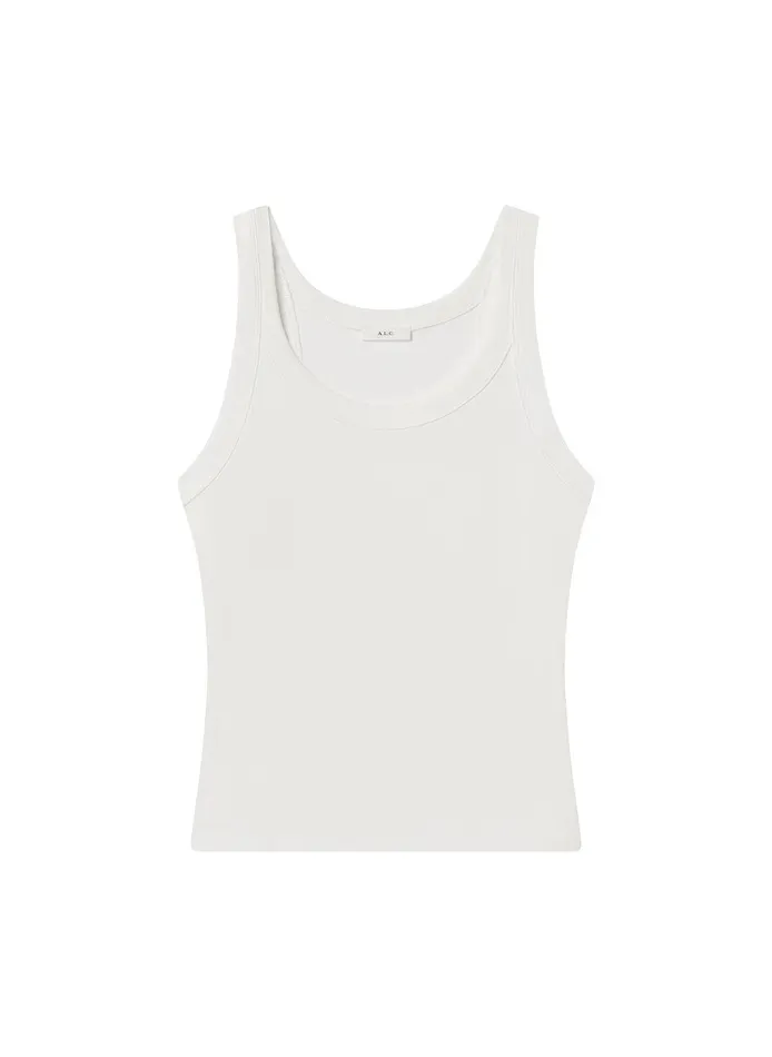 Women Kai Cotton Rib Tank White ALC Tees and Tanks