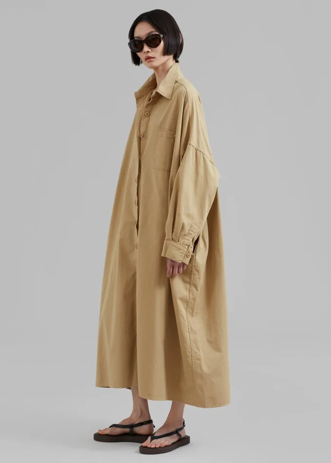Women Kason Oversized Shirt Dress 8211 Sahara The Frankie Shop Dresses