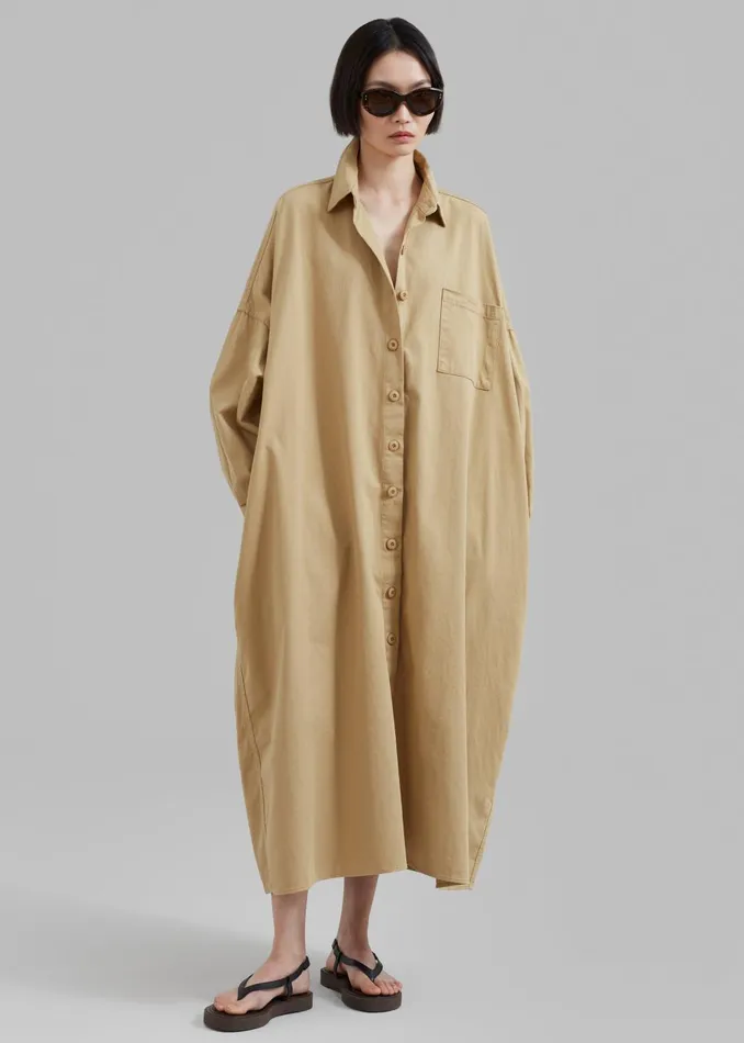 Women Kason Oversized Shirt Dress 8211 Sahara The Frankie Shop Dresses