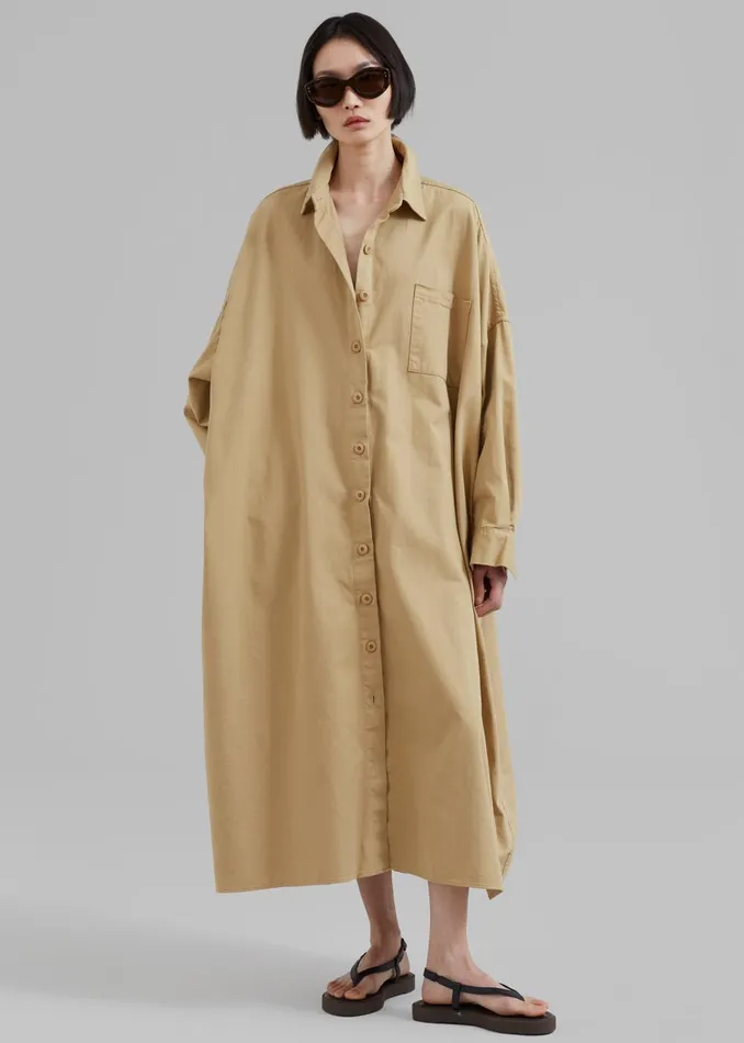 Women Kason Oversized Shirt Dress 8211 Sahara The Frankie Shop Dresses