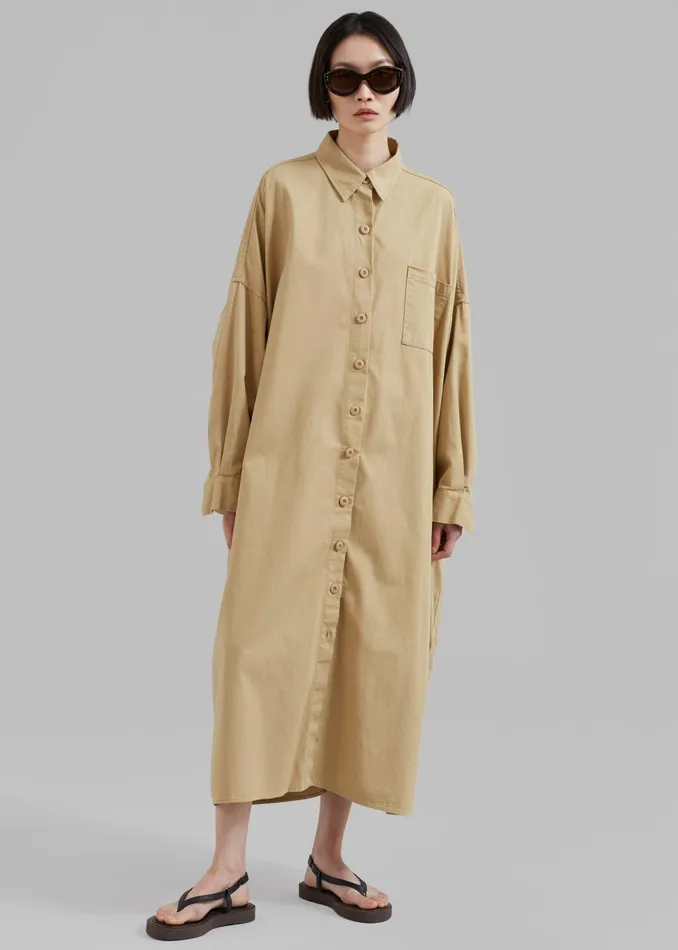 Women Kason Oversized Shirt Dress 8211 Sahara The Frankie Shop Dresses