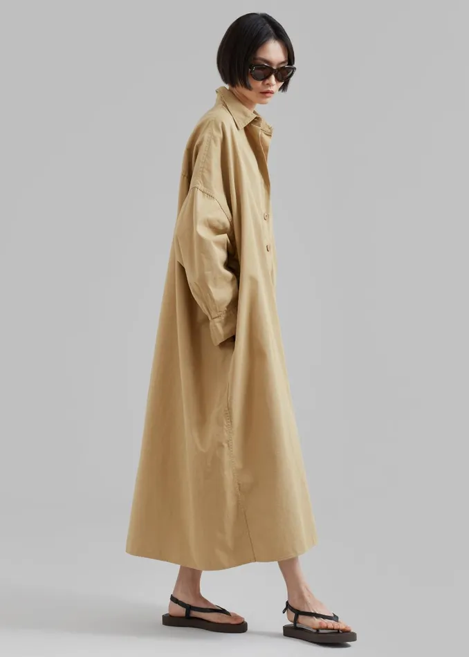 Women Kason Oversized Shirt Dress 8211 Sahara The Frankie Shop Dresses