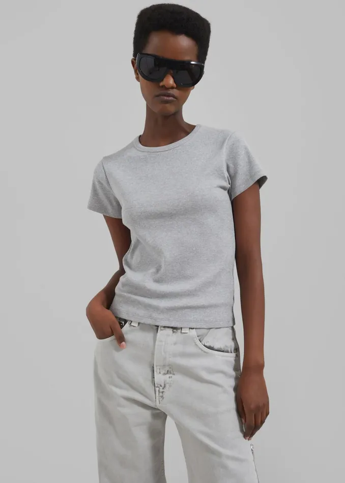 Women Kellen Baby Tee 8211 Grey The Frankie Shop Tops