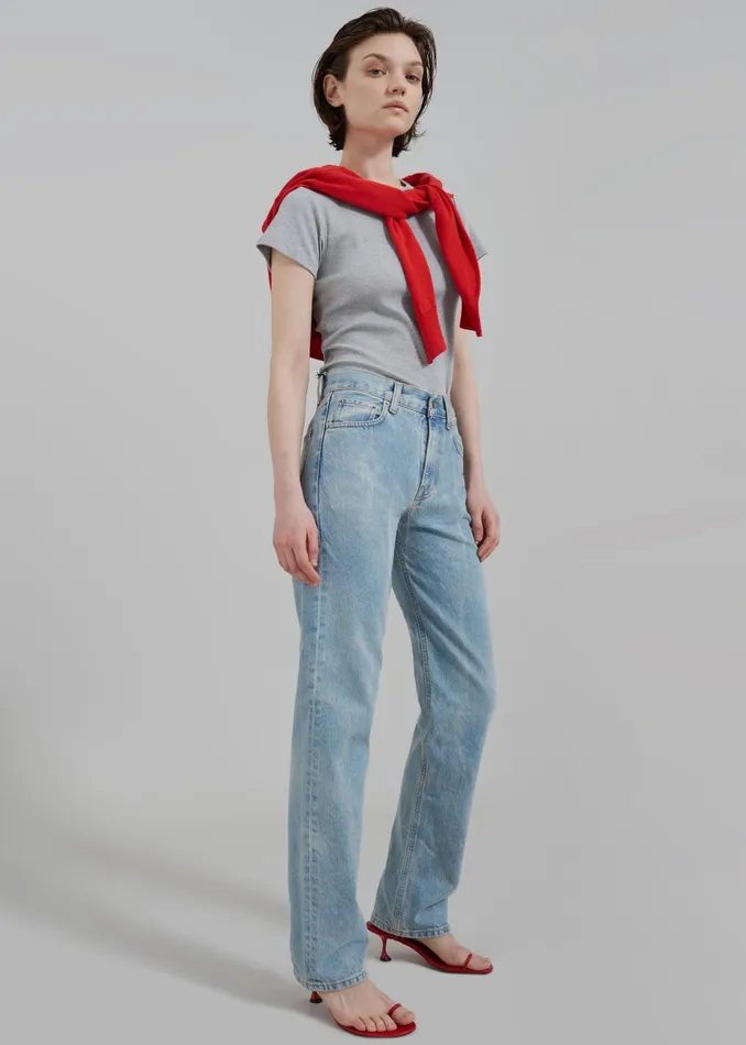 Women Kellen Baby Tee 8211 Grey The Frankie Shop Tops