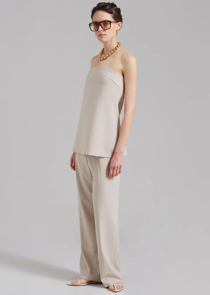 Women Kit Strapless Top 8211 Beige The Frankie Shop Tops