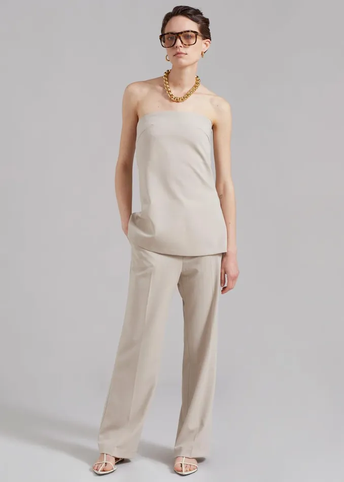 Women Kit Strapless Top 8211 Beige The Frankie Shop Tops