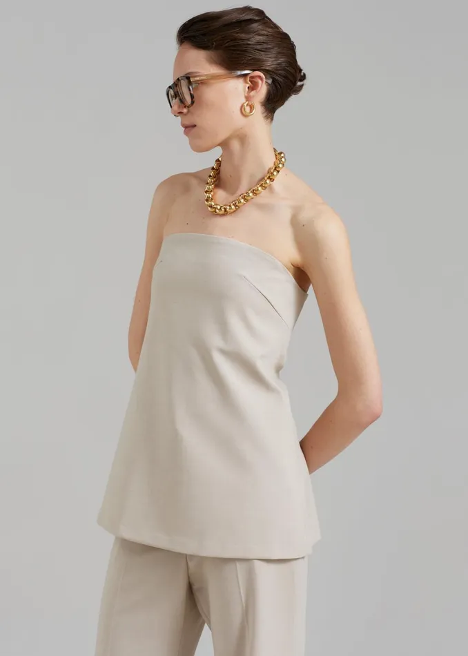 Women Kit Strapless Top 8211 Beige The Frankie Shop Tops