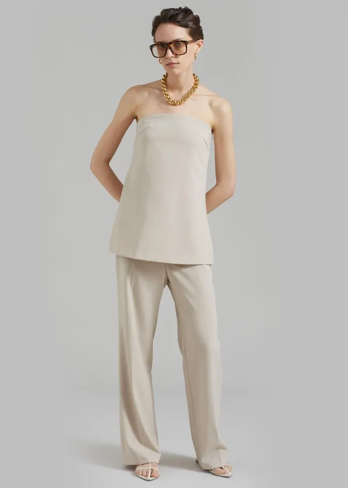 Women Kit Strapless Top 8211 Beige The Frankie Shop Tops