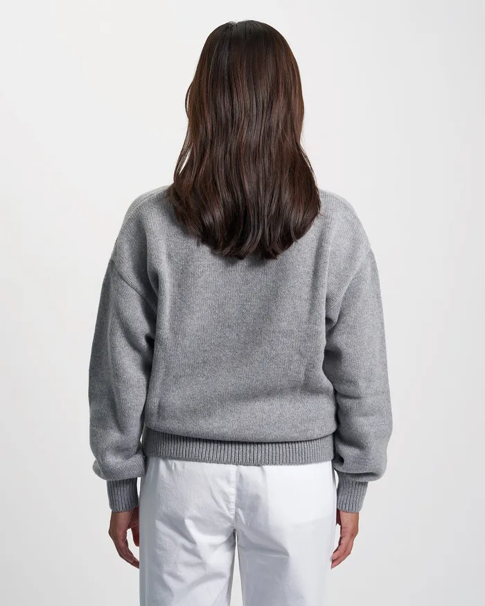 Women Knit Sweaters Colorfulstandard Oversized Merino Wool Crew 8211 Coffee Brown