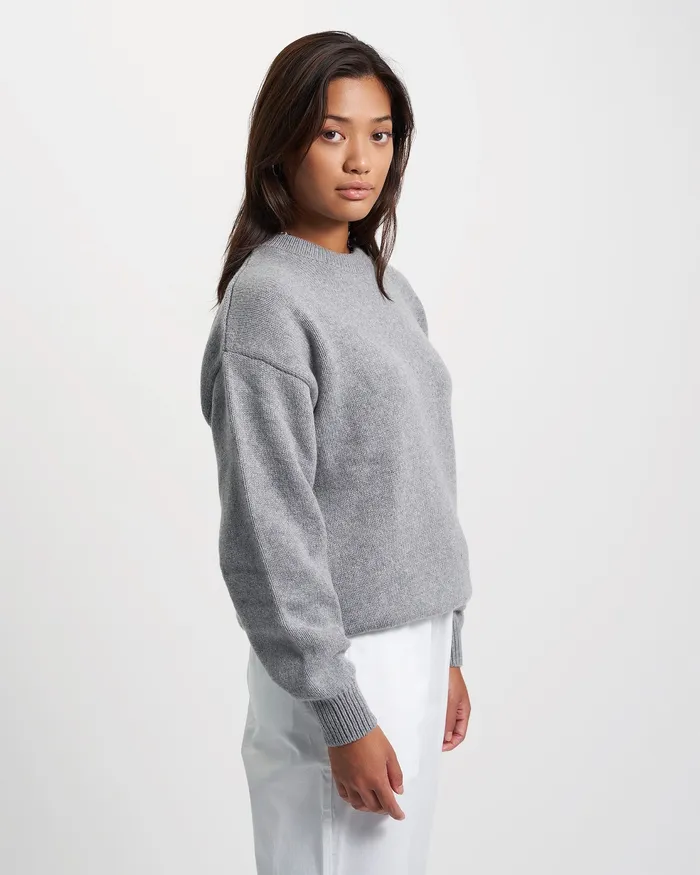 Women Knit Sweaters Colorfulstandard Oversized Merino Wool Crew 8211 Coffee Brown