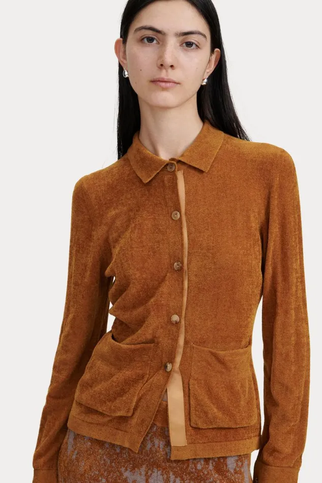 Women Knits Rachel Comey Calm Shirt Old Gold