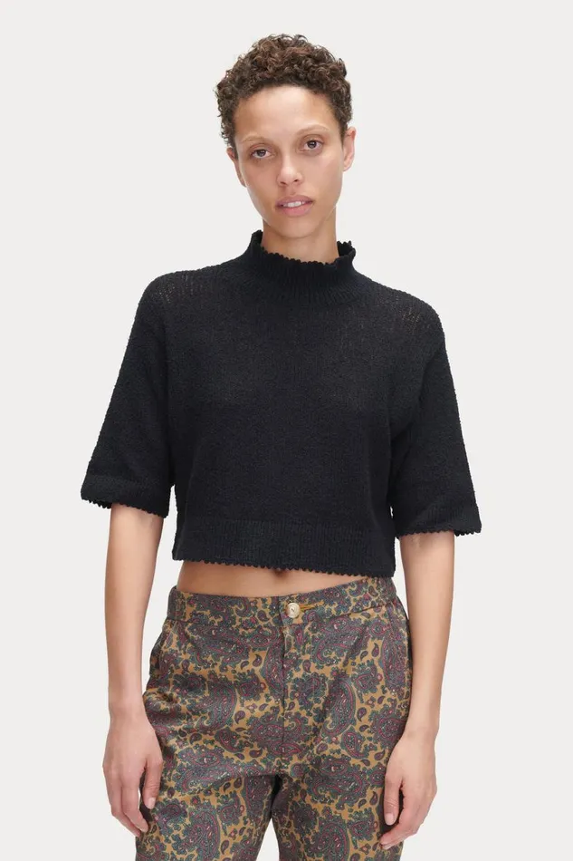 Women Knits Rachel Comey Cropped Tee Black