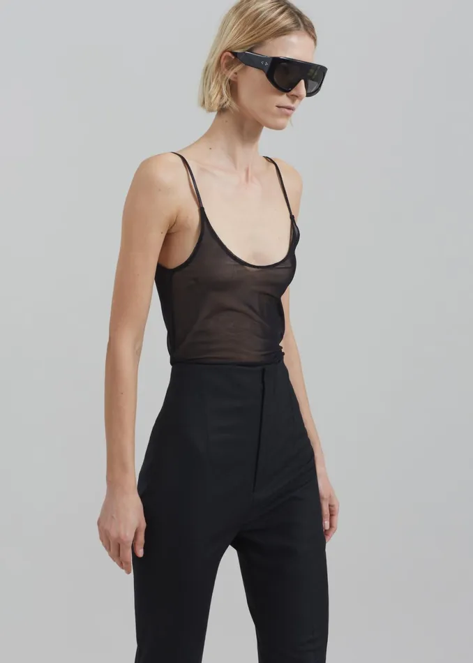 Women Kyla Sheer Tank Top 8211 Black The Frankie Shop Tops