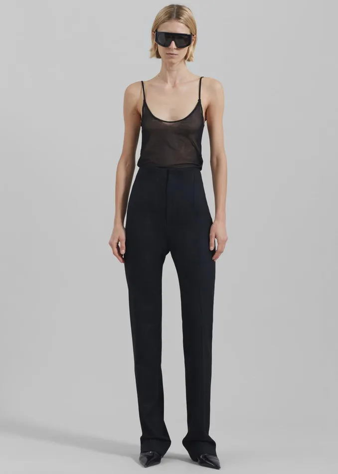 Women Kyla Sheer Tank Top 8211 Black The Frankie Shop Tops