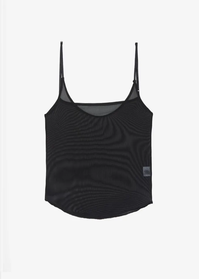 Women Kyla Sheer Tank Top 8211 Black The Frankie Shop Tops