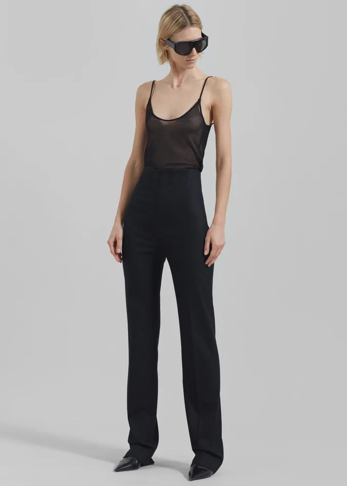 Women Kyla Sheer Tank Top 8211 Black The Frankie Shop Tops