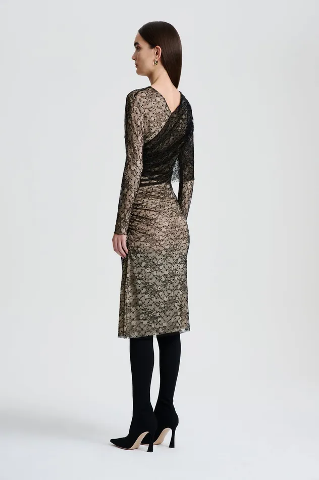 Women LACE DRAPE DRESS BLACK Dresses Scanlan Theodore