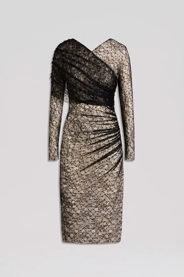 Women LACE DRAPE DRESS BLACK Dresses Scanlan Theodore