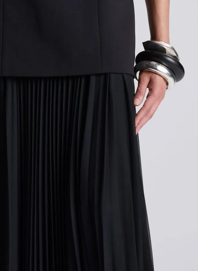 Women Lana Pleated Maxi Dress Black ALC Dresses