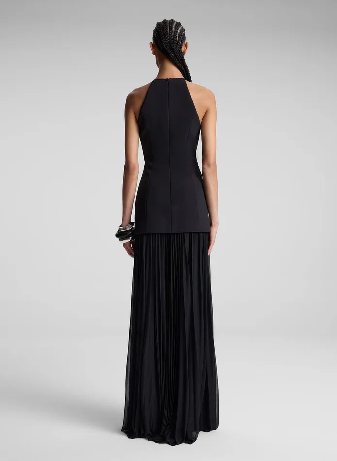 Women Lana Pleated Maxi Dress Black ALC Dresses