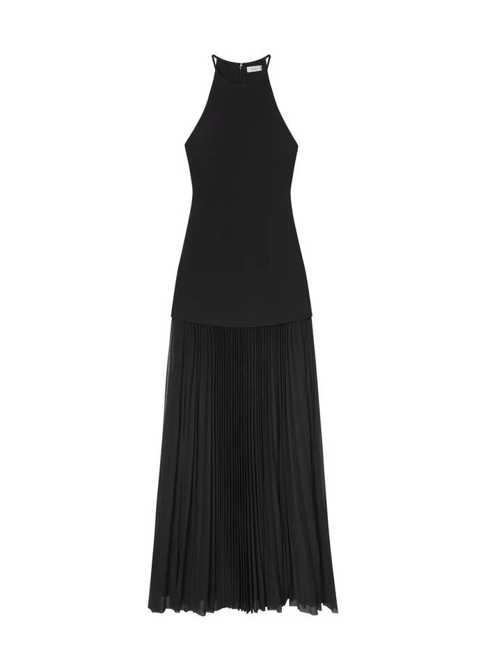 Women Lana Pleated Maxi Dress Black ALC Dresses