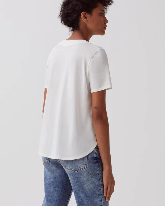 Women Lea 8211 VNeck Cotton TShirt White Comptoir Des Cotonniers TShirts Women Lea 8211 VNeck Cotton TShirt White Comptoir Des Cotonniers TShirts