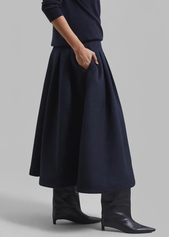 Women Leila Flared Skirt 8211 Navy The Frankie Shop Bottoms