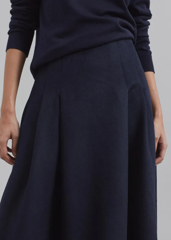 Women Leila Flared Skirt 8211 Navy The Frankie Shop Bottoms