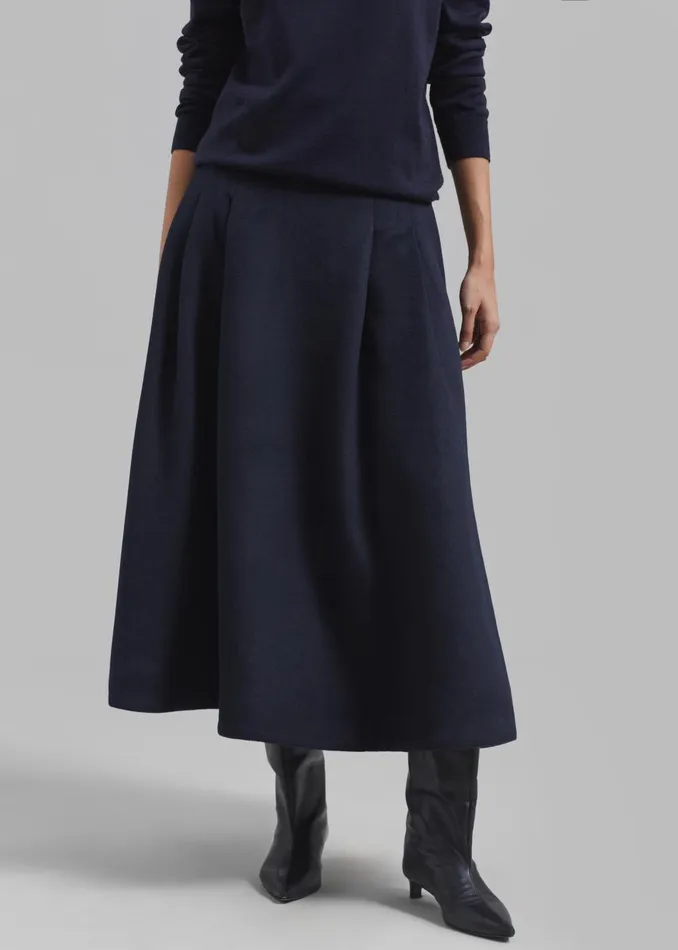 Women Leila Flared Skirt 8211 Navy The Frankie Shop Bottoms